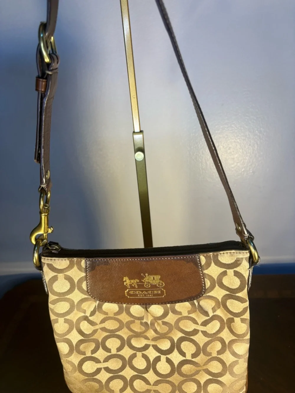 Coach Brown Signature Canvas Crossbody